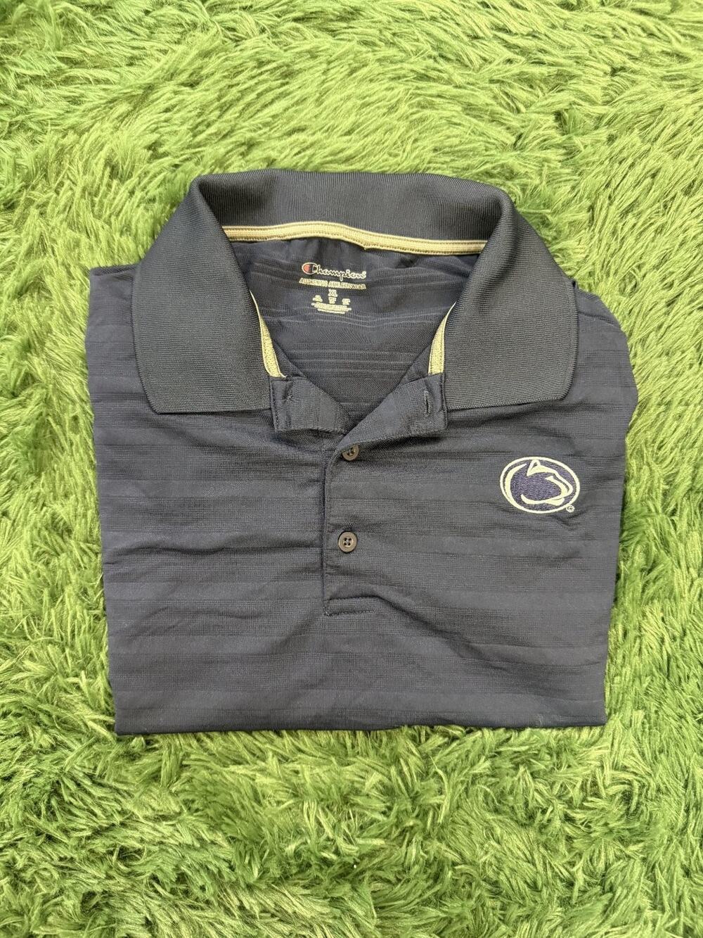 Champion Penn State Nittany Lions Polo Shirt Men's XL Navy Blue NCAA Collegiate